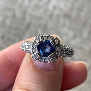 Natural Sapphire & Diamond Ring